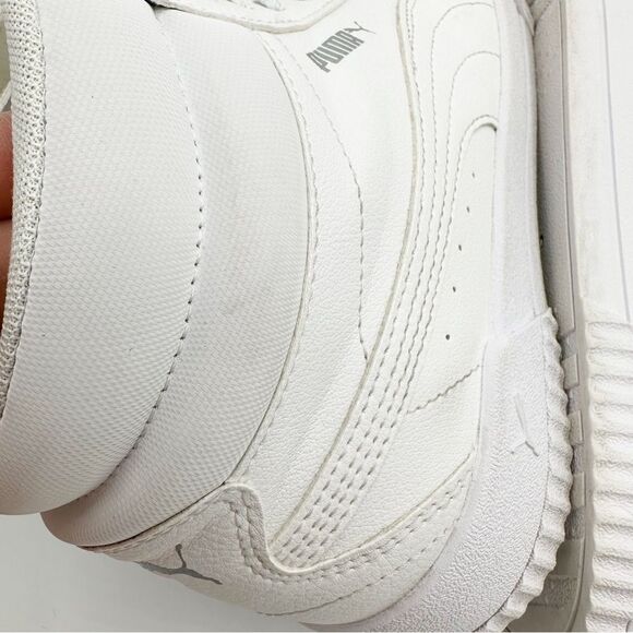 Puma Carina White Faux Leather and Fabric Mid-Top Chunky Sneaker Sz 7 C EUR 39 - Picture 11 of 15